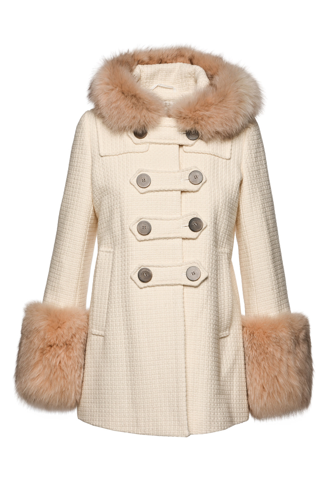 I Am The Happiest Girl In The World Rich Size S Fox Fur Trim Coat