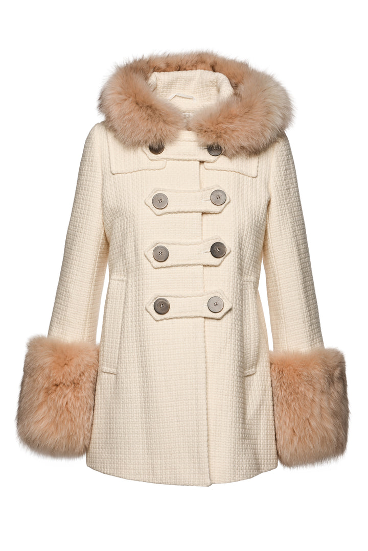 I Am The Happiest Girl In The World Rich Size S Fox Fur Trim Coat
