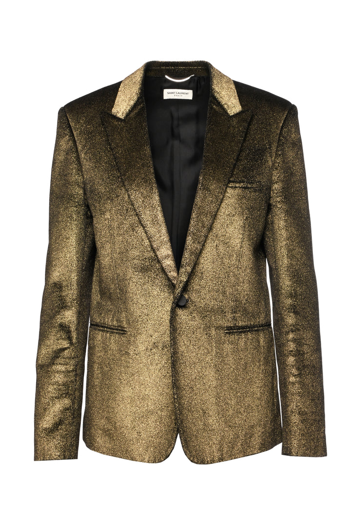 Saint Laurent Size 38 Men's 2018 Metallic Single-Breasted Crushed Velvet Blazer