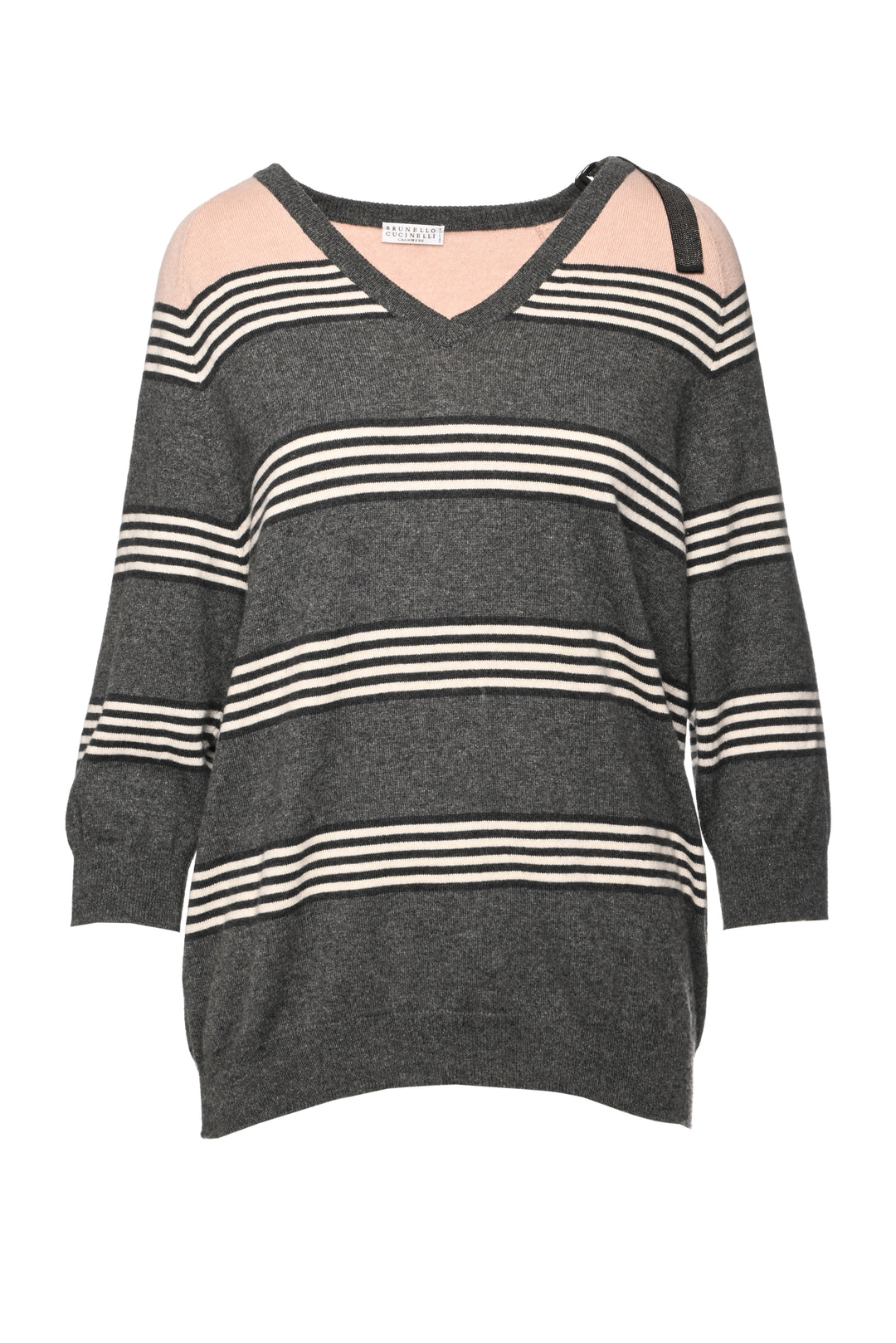 Brunello Cucinelli Size M Striped Cashmere Sweater