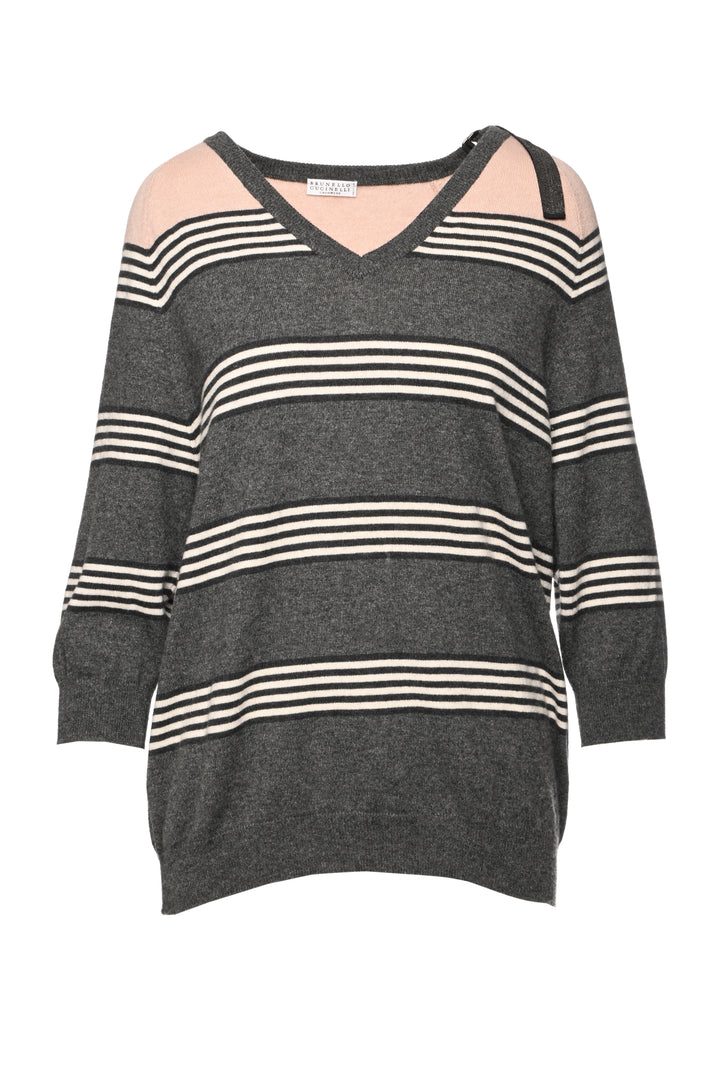 Brunello Cucinelli Size M Striped Cashmere Sweater
