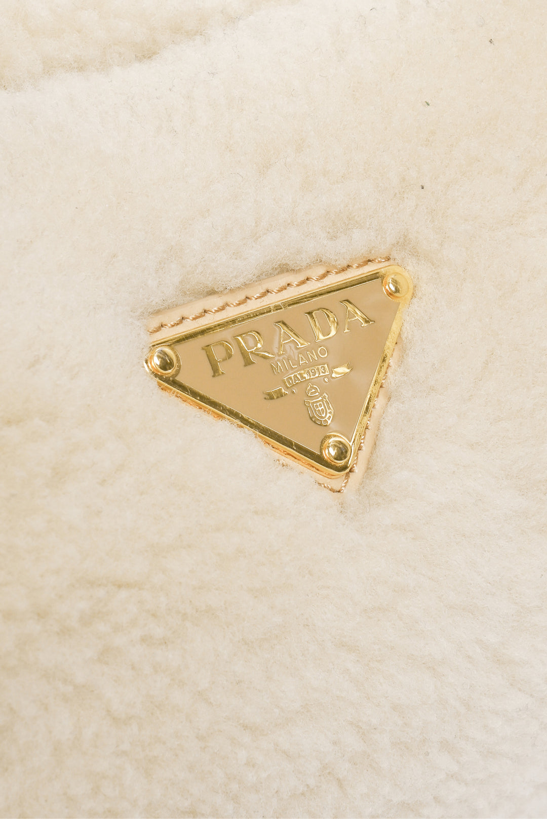 Prada Arque Shearling & Leather Shoulder Bag