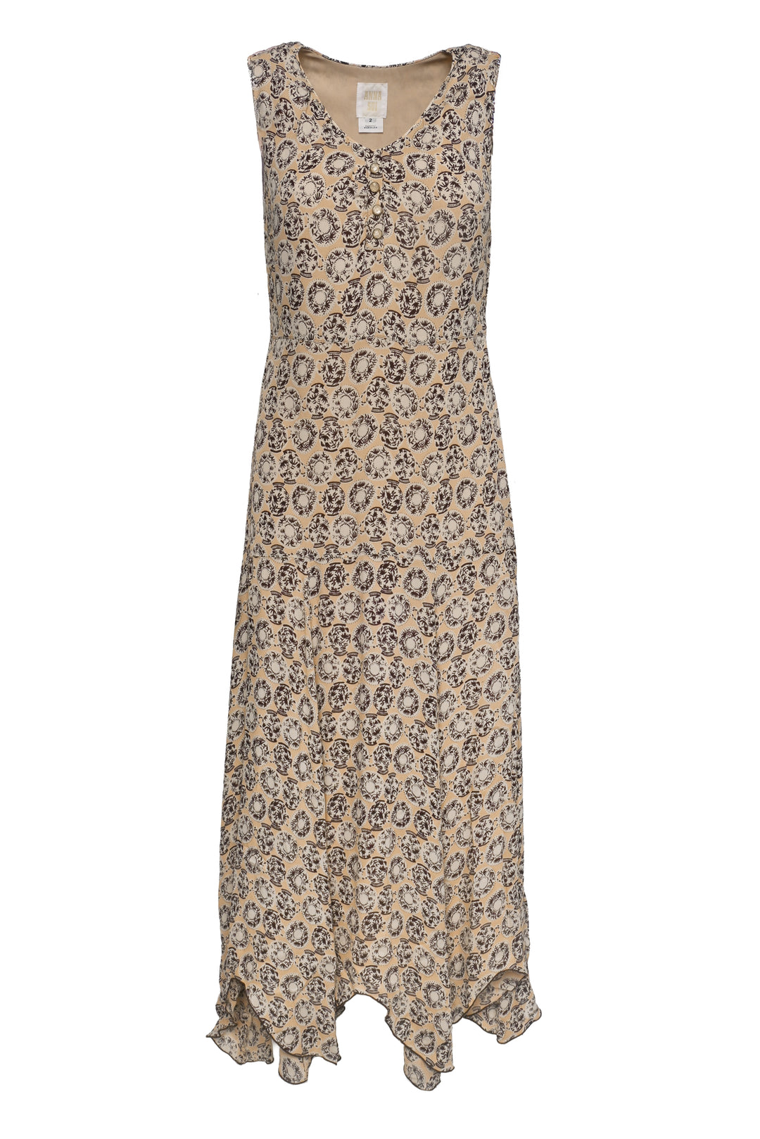 Anna Sui Size 2 Pattern Maxi Dress