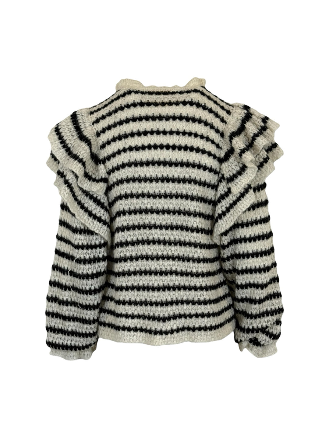 Ulla Johnson Size S Frilly Striped Alpaca-Blend  Sweater