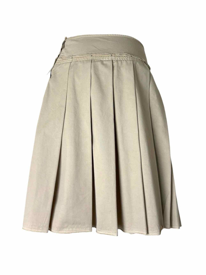 Prada Size 42 Pleated Cotton Skirt