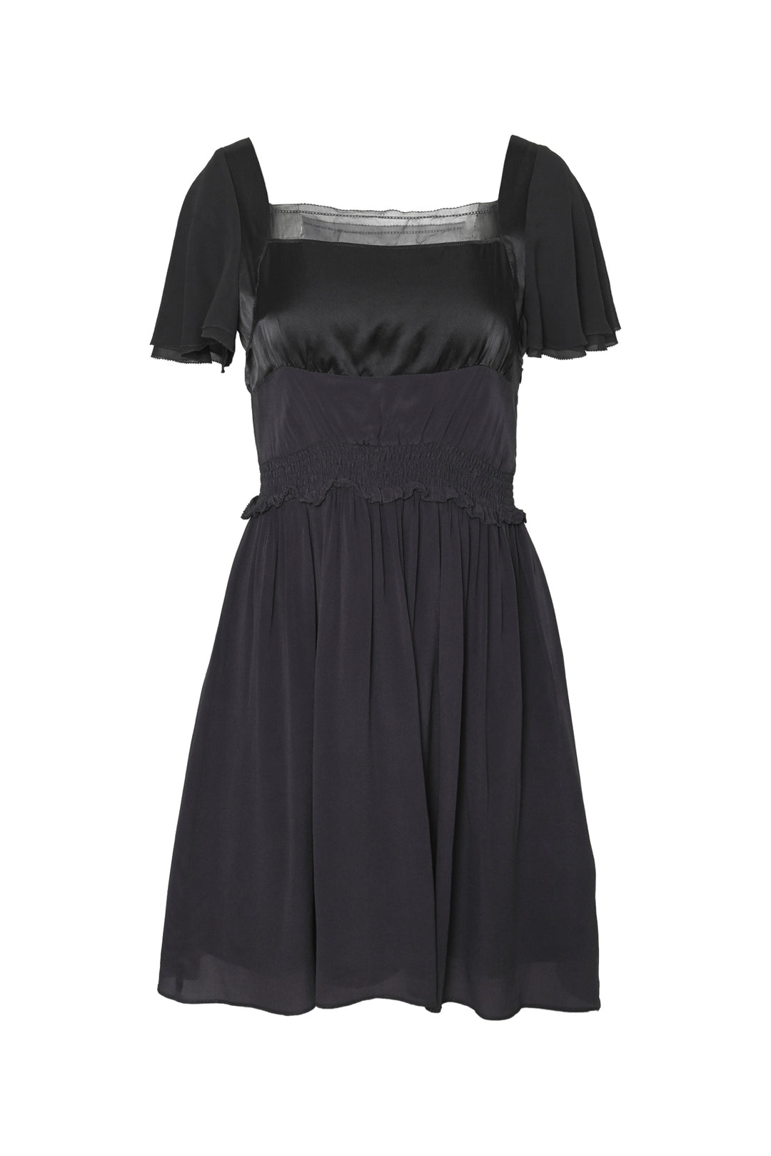 Alberta Ferretti Size L Silk Ruched Frilly Dress