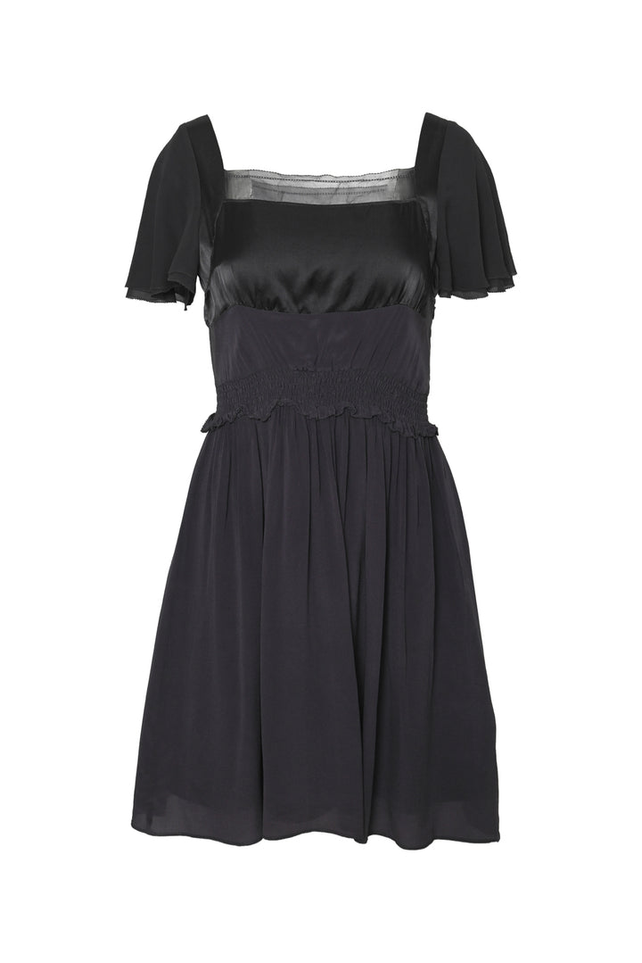 Alberta Ferretti Size L Silk Ruched Frilly Dress