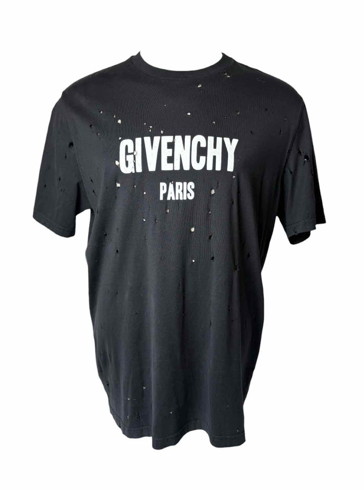 Givenchy Size L Men's Distressed Graphic Logo T-shirt