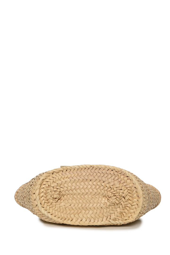 Jacquemus Le Petit Panier Soli Woven Raffia & Leather Tote