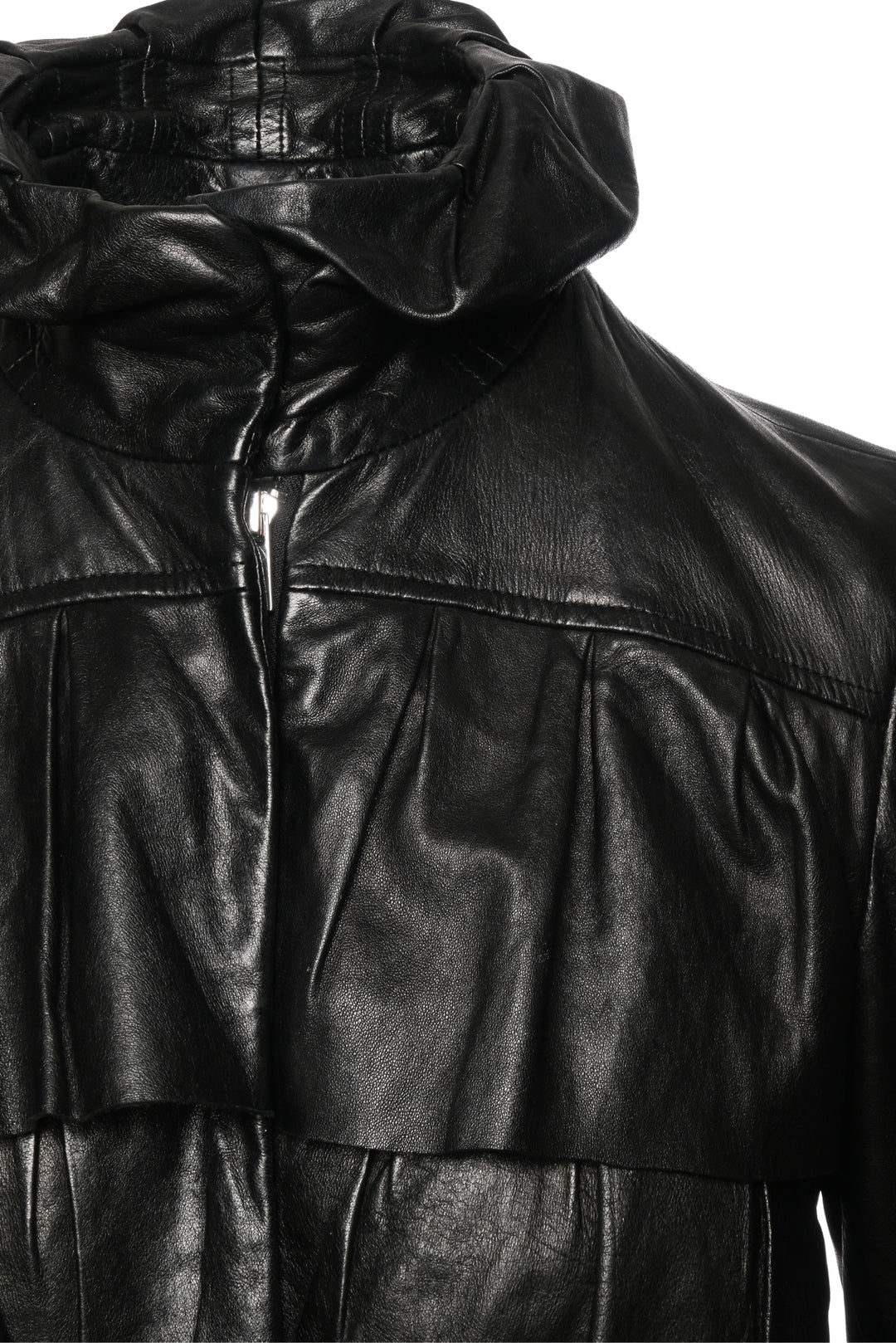 Diane Von Furstenberg Size 2 Ruffle Leather Jacket