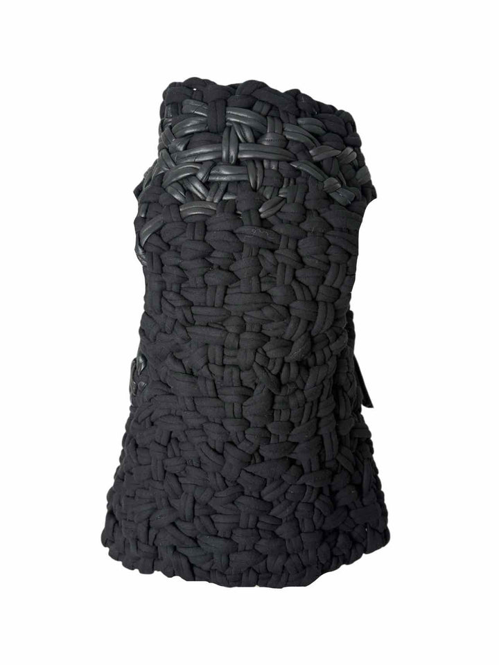 Monarc 1 Size OS Woven Knit Vest w/Leather Vest