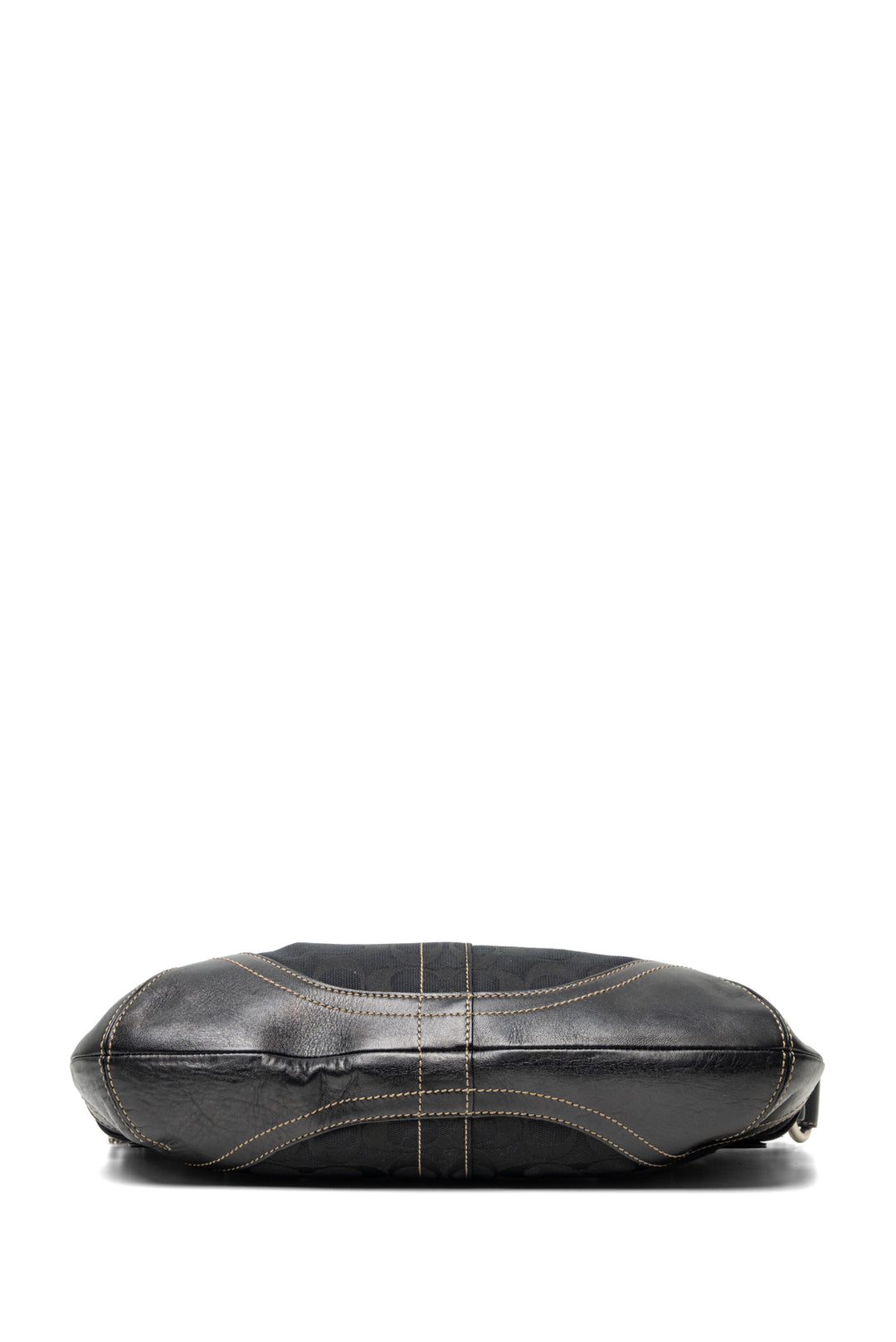 Coach Signature Canvas & Leather Double Buckle Shoulder Bag