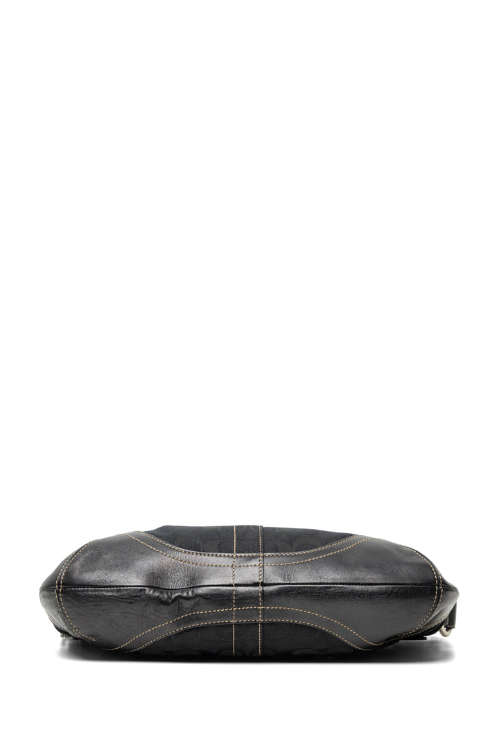 Coach Signature Canvas & Leather Double Buckle Shoulder Bag