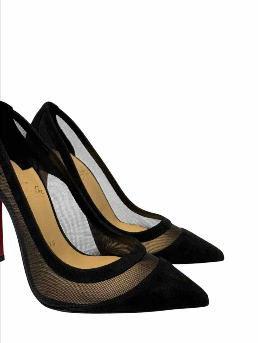 Christian Louboutin Size 35 Galativi 100 Mesh & Suede Pumps