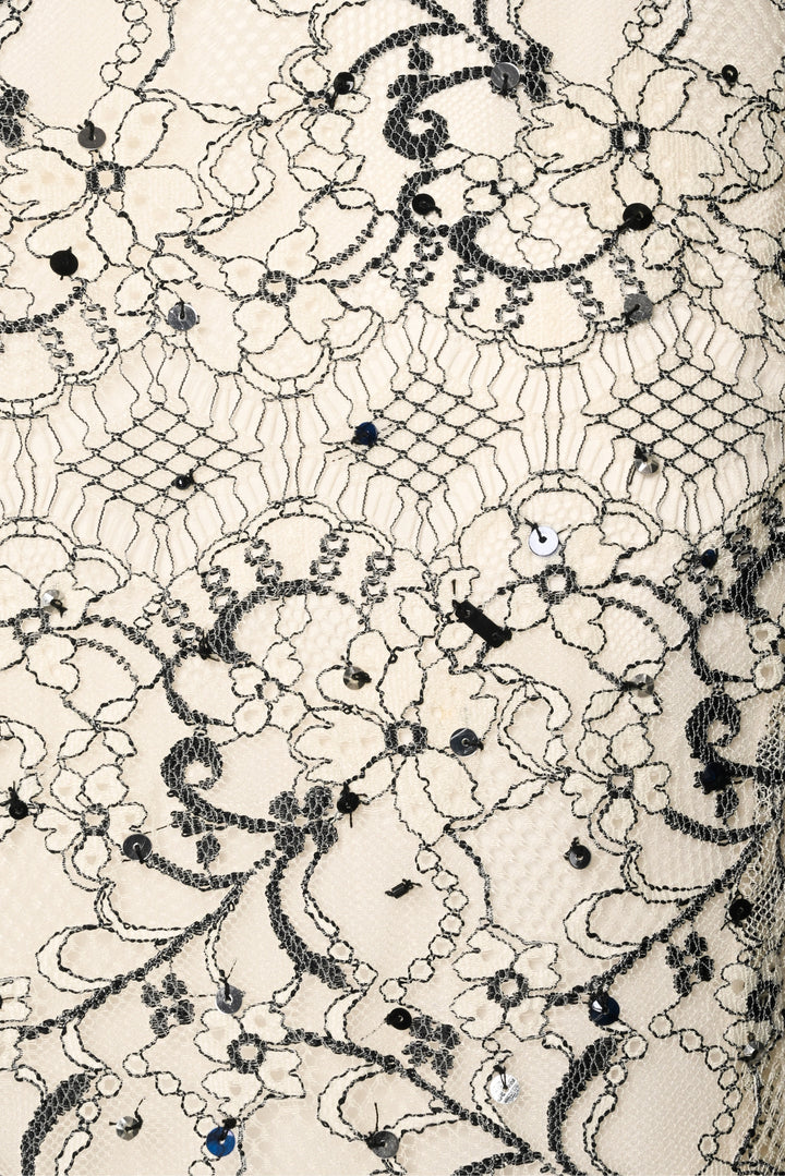 Carolina Herrera Size 4 Lace, Sequin & Feather Top