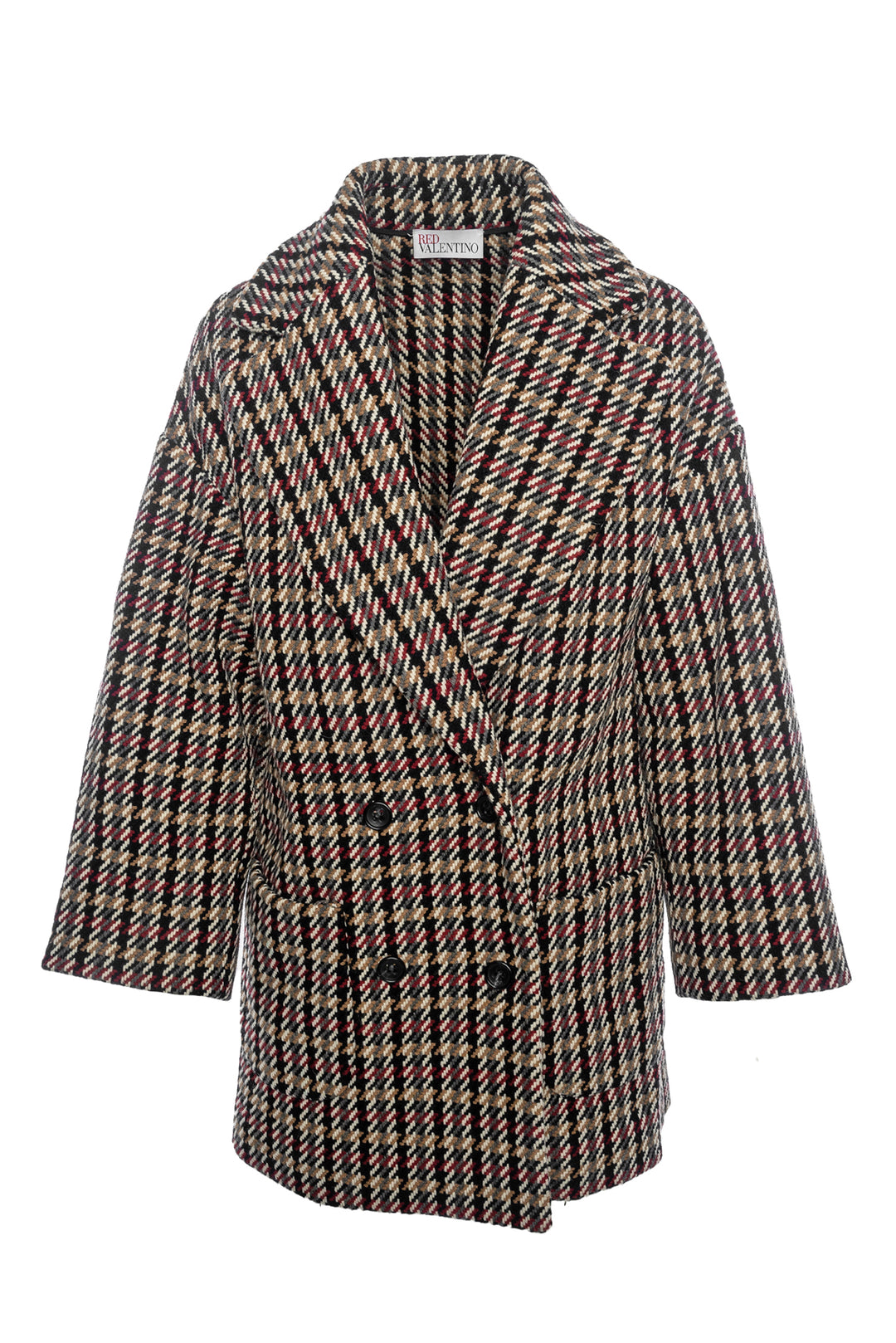 Red Valentino Size 36 Double Breasted Checked Coat