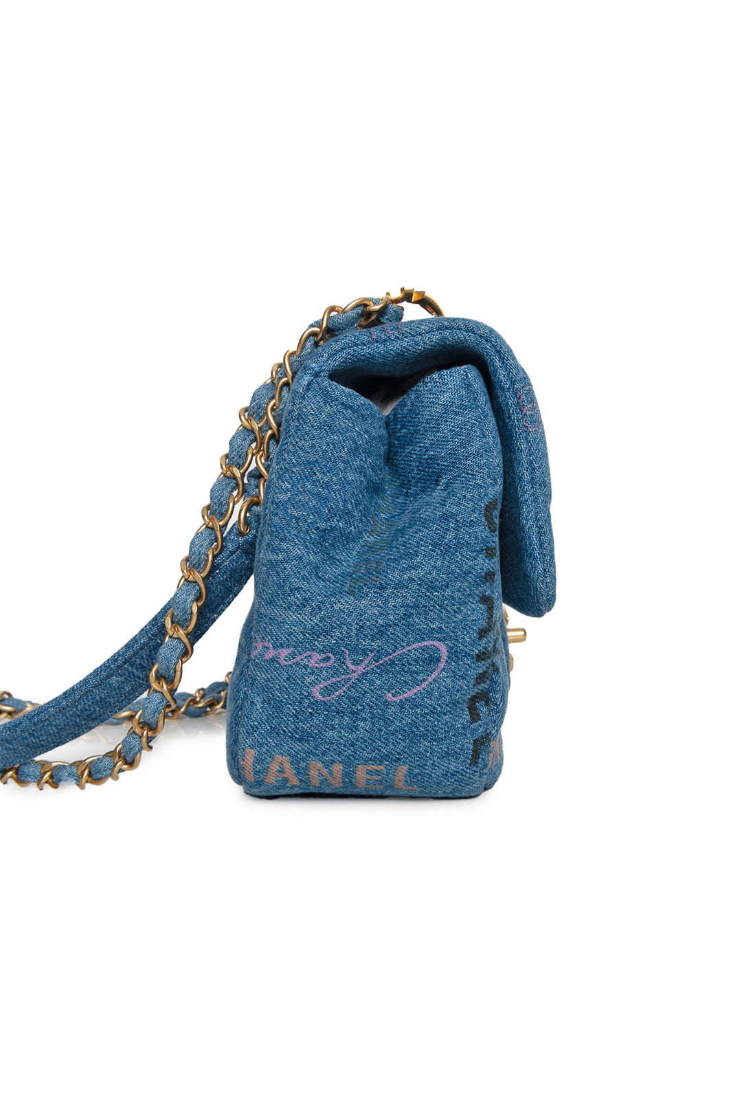 Chanel Denim Quilted Mini Denim Mood Rectangular Flap Shoulder Bag