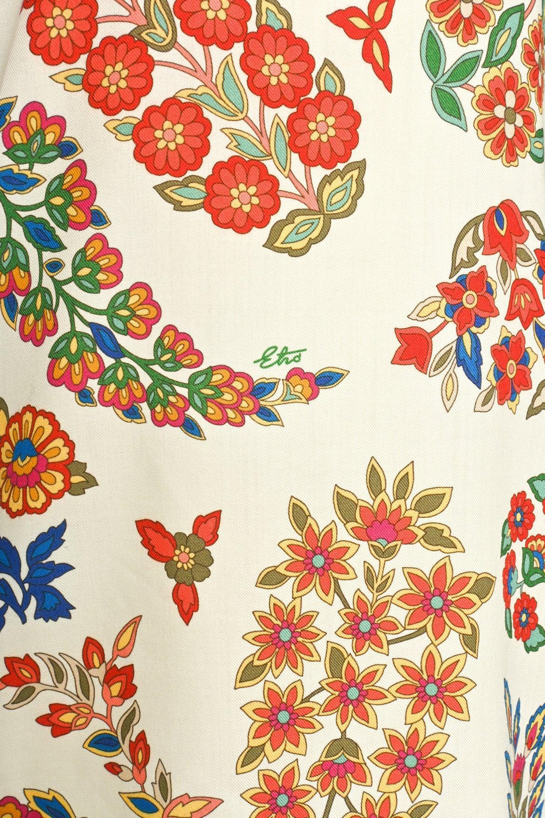 Etro Size 42 Floral Wool-Blend Long Sleeve Dress