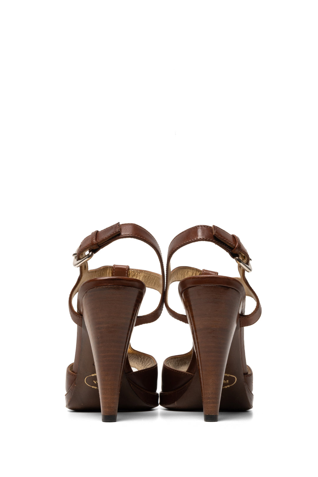 Prada Size 39 Square Peeptoe Ankle T-Strap Leather Sandals