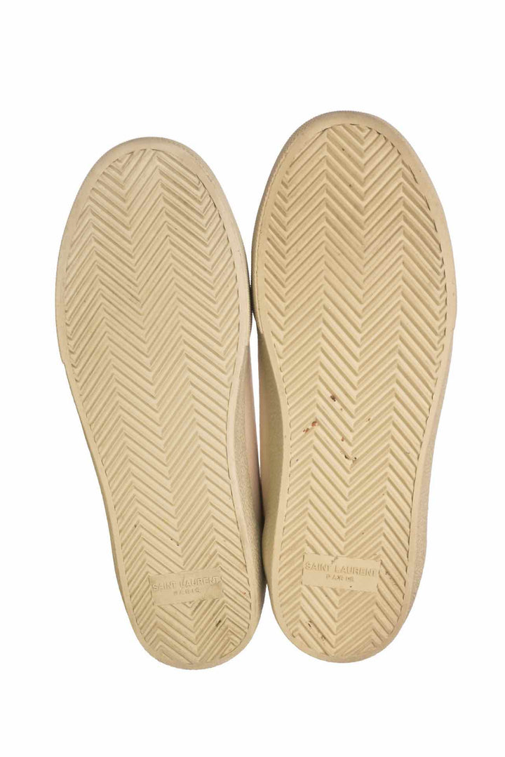 Saint Laurent Size 38 Court Classic Logo-Embroidered Distressed Canvas Sneaker