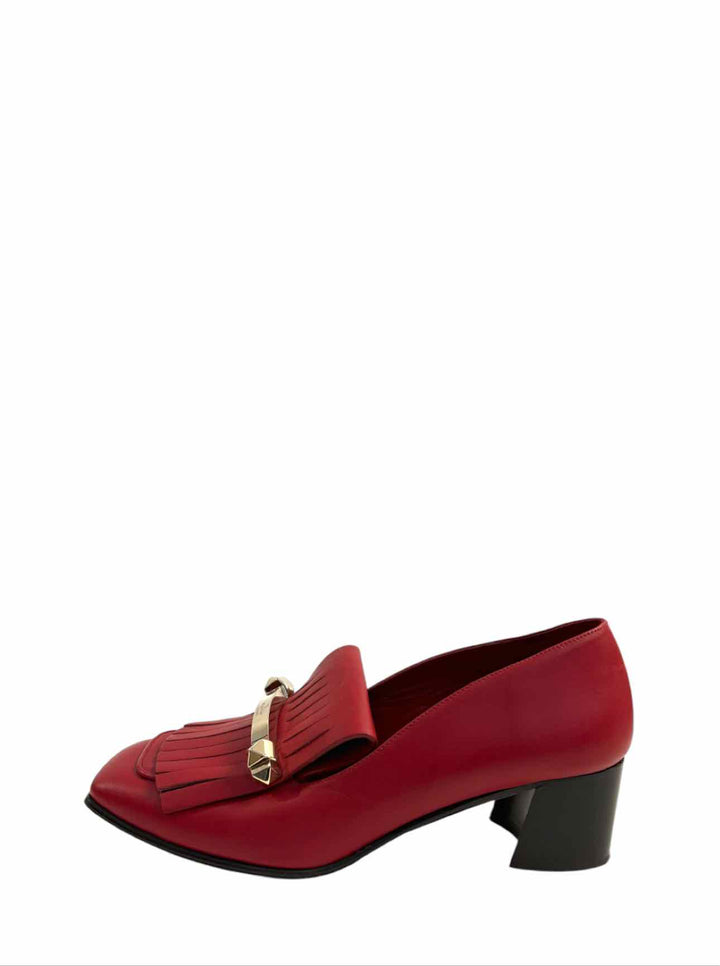 Valentino Garavani Size 39 Uptown Rockstud Fringed Loafers