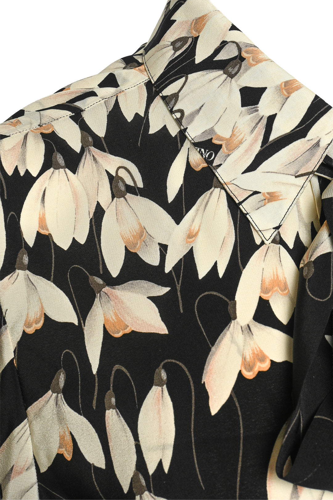 Valentino Size 10 Bucaneve Tie Neck Silk Blouse