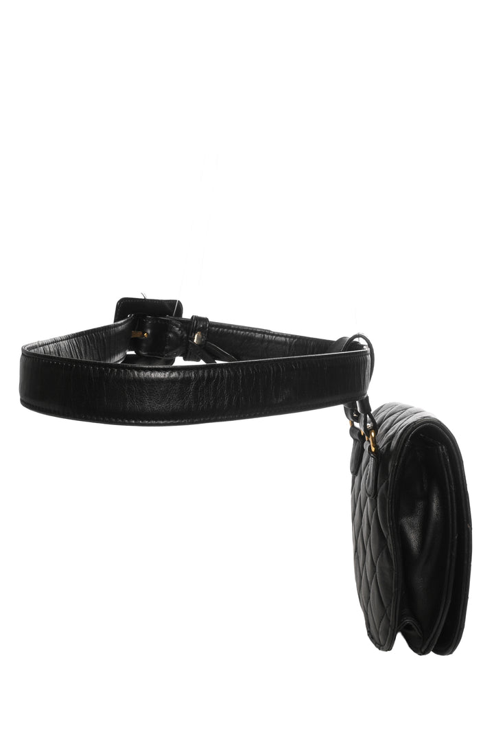 Chanel 1989-1991 Vintage Quilted CC Belt Bag