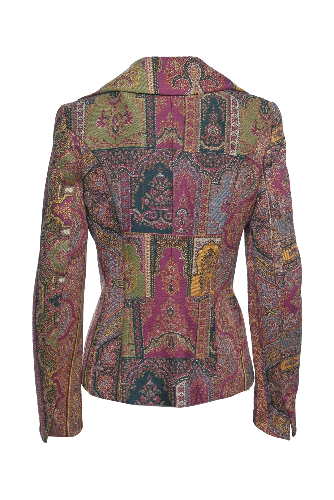 Etro Size 42 Paisley Jacquard Single Breasted Blazer