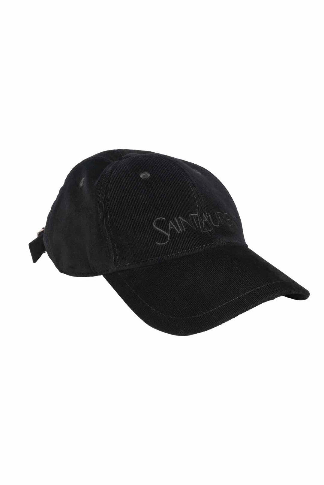 Saint Laurent Logo-Embroidered Cordurory Baseball Cap Hat
