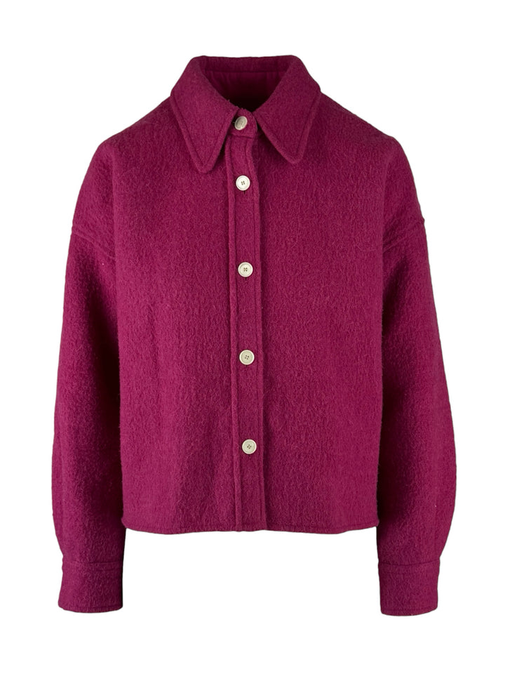 Isabel Marant Size 38 Hanao Crop Boiled Wool-Blend Shirt Jacket