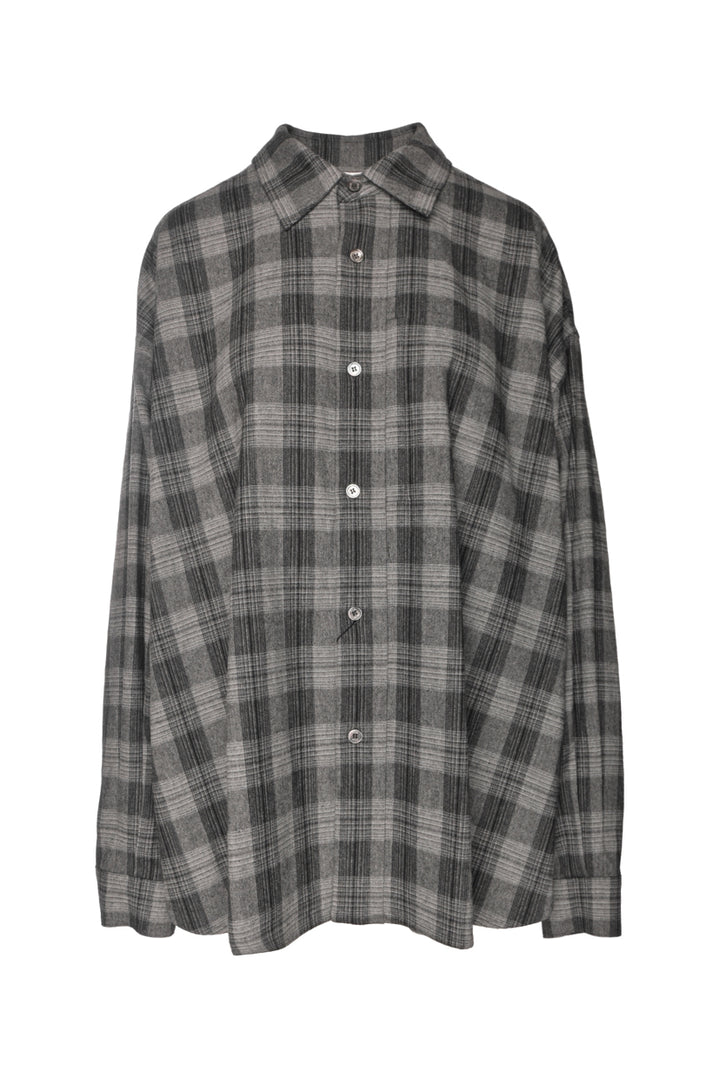 Wooyoungmi Size 46 Men's Plaid Oversize Shirt Long Sleeve