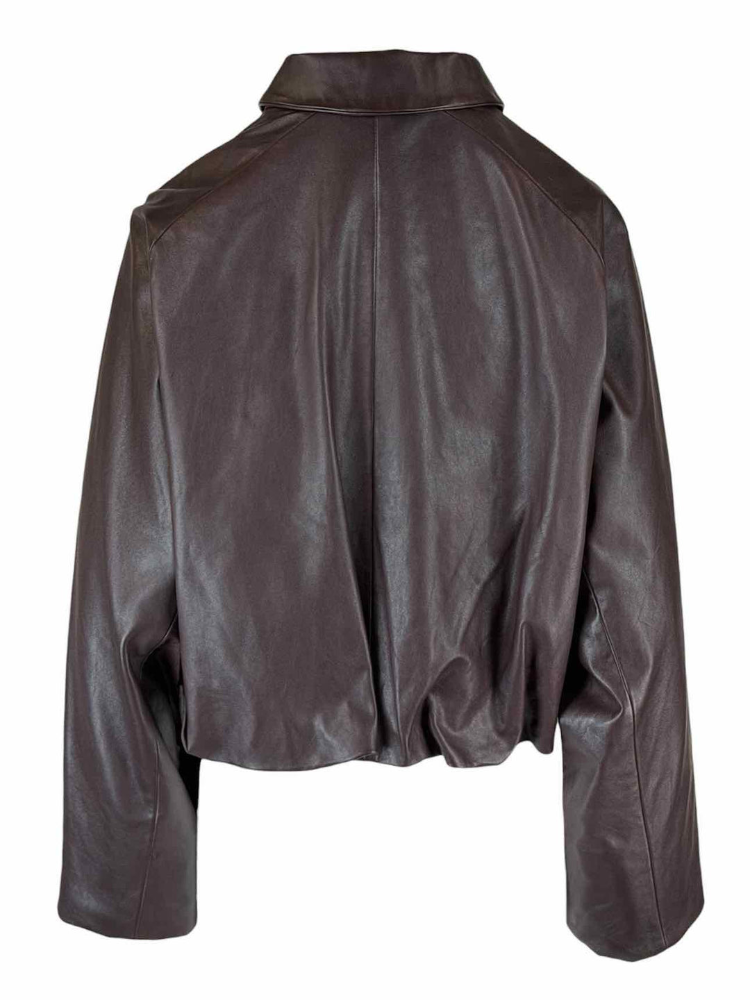 Tibi Size S Leather Raglan Sleeve Jacket