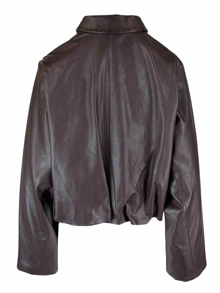 Tibi Size S Leather Raglan Sleeve Jacket
