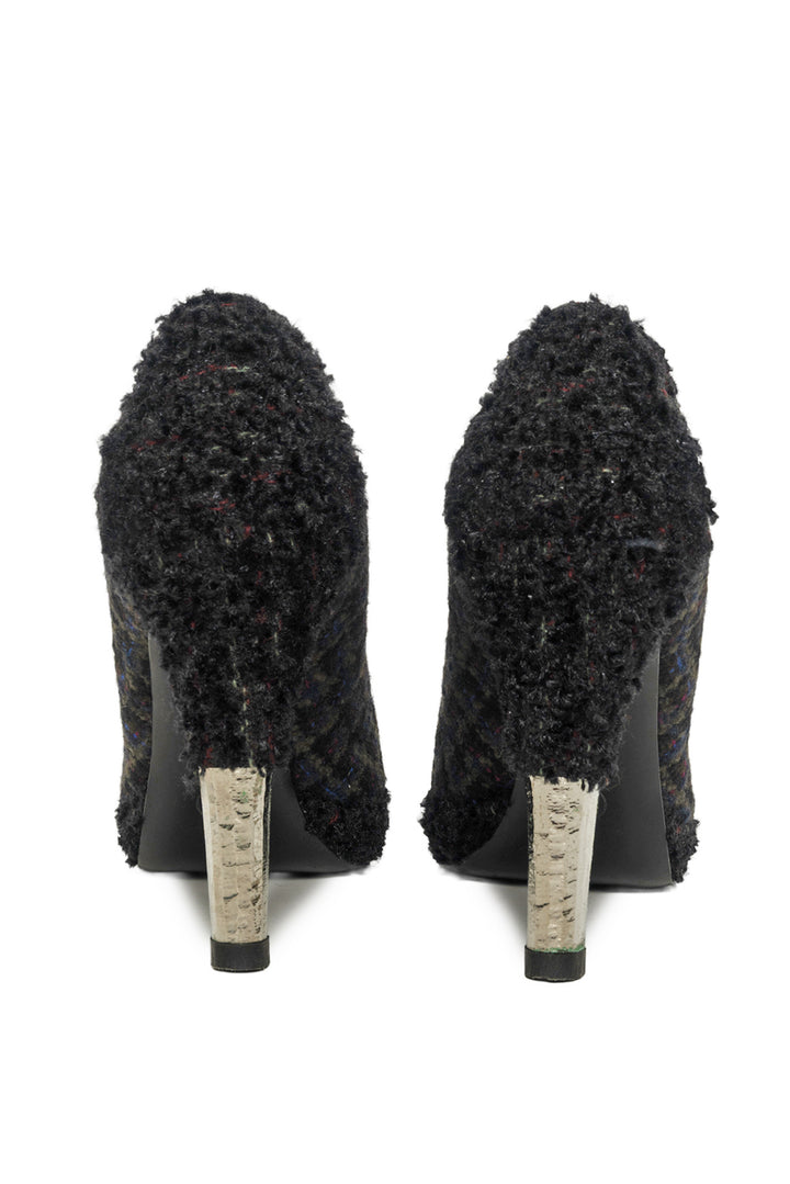 Chanel Size 36 Tweed Lace Up Ankle Boots