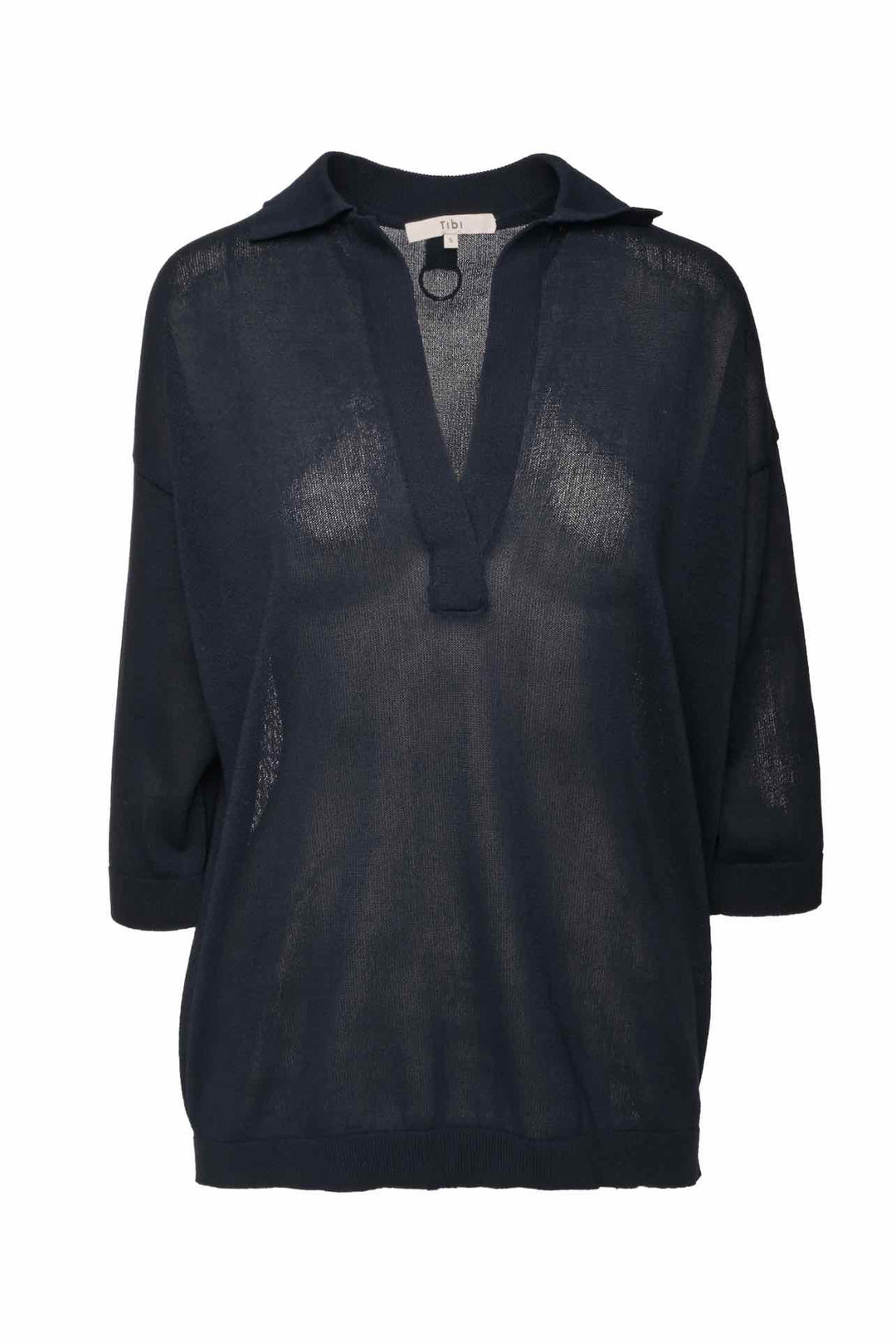 Tibi Size S Crispy Viscose Sweater Easy Polo