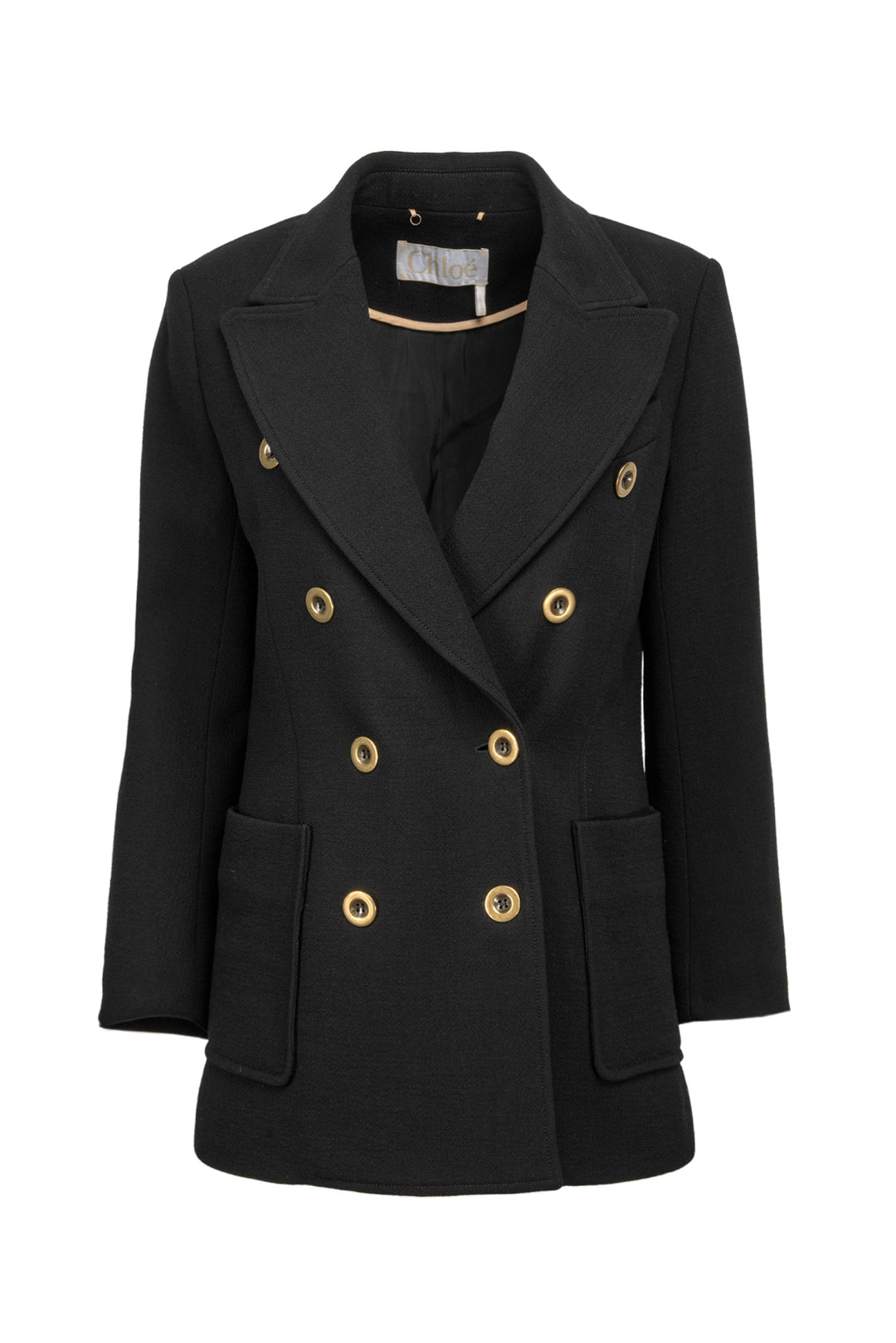 Chloe Size 40 Double Breasted Wool Coat