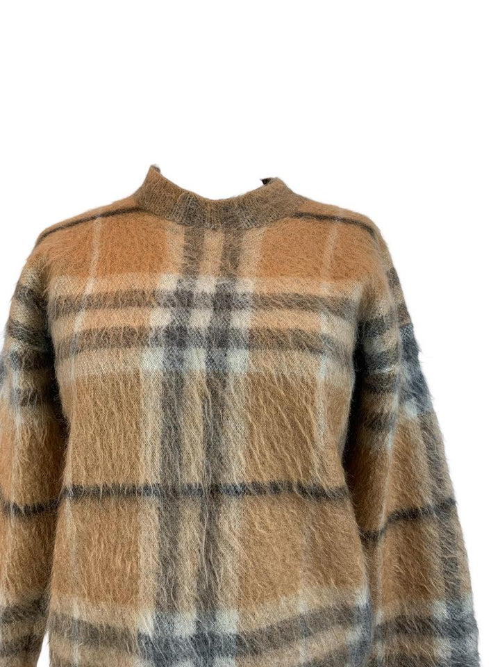 Burberry Size XS Naima Check Crew Neck Sweater