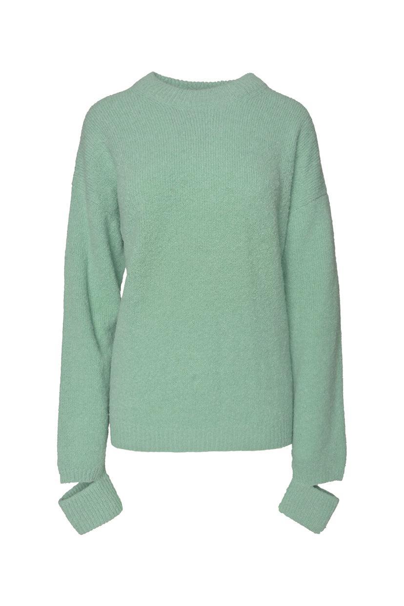 Tibi Size S Cutout Alpaca-Blend Sweater
