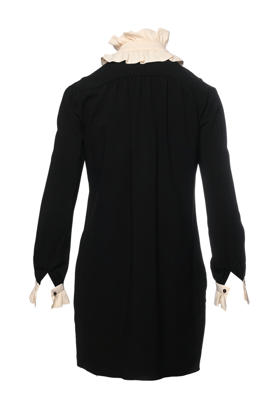 Saint Laurent Size 36 2016 Ruffle Neck Long Sleeve Mini Dress