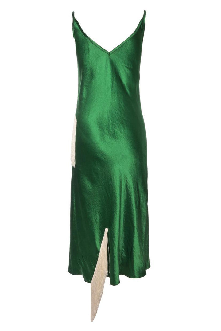 Collina Strada Size M Satin Barbarella Fringe Dress