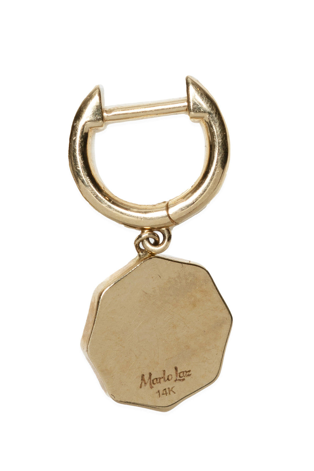 Marlo Laz 14K Yellow Gold & Pink Sapphire Wee Porte Bonheur Hoop Earrings