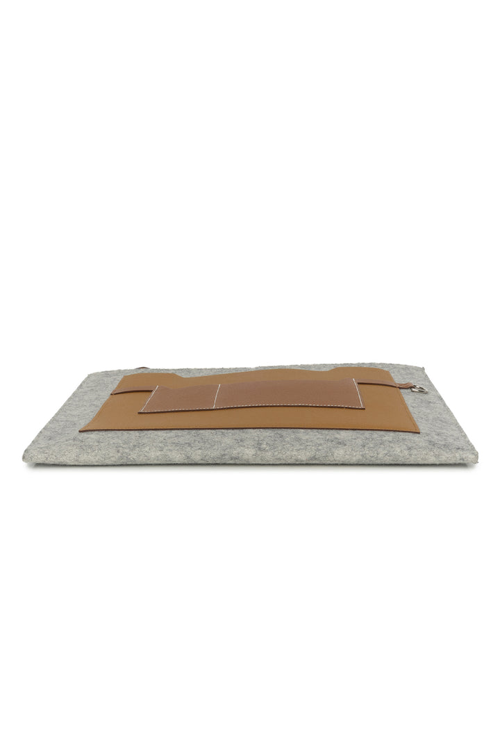 Hermes Felt Epsom Colorblock Toodoo 37 Zip Pouch Clutch
