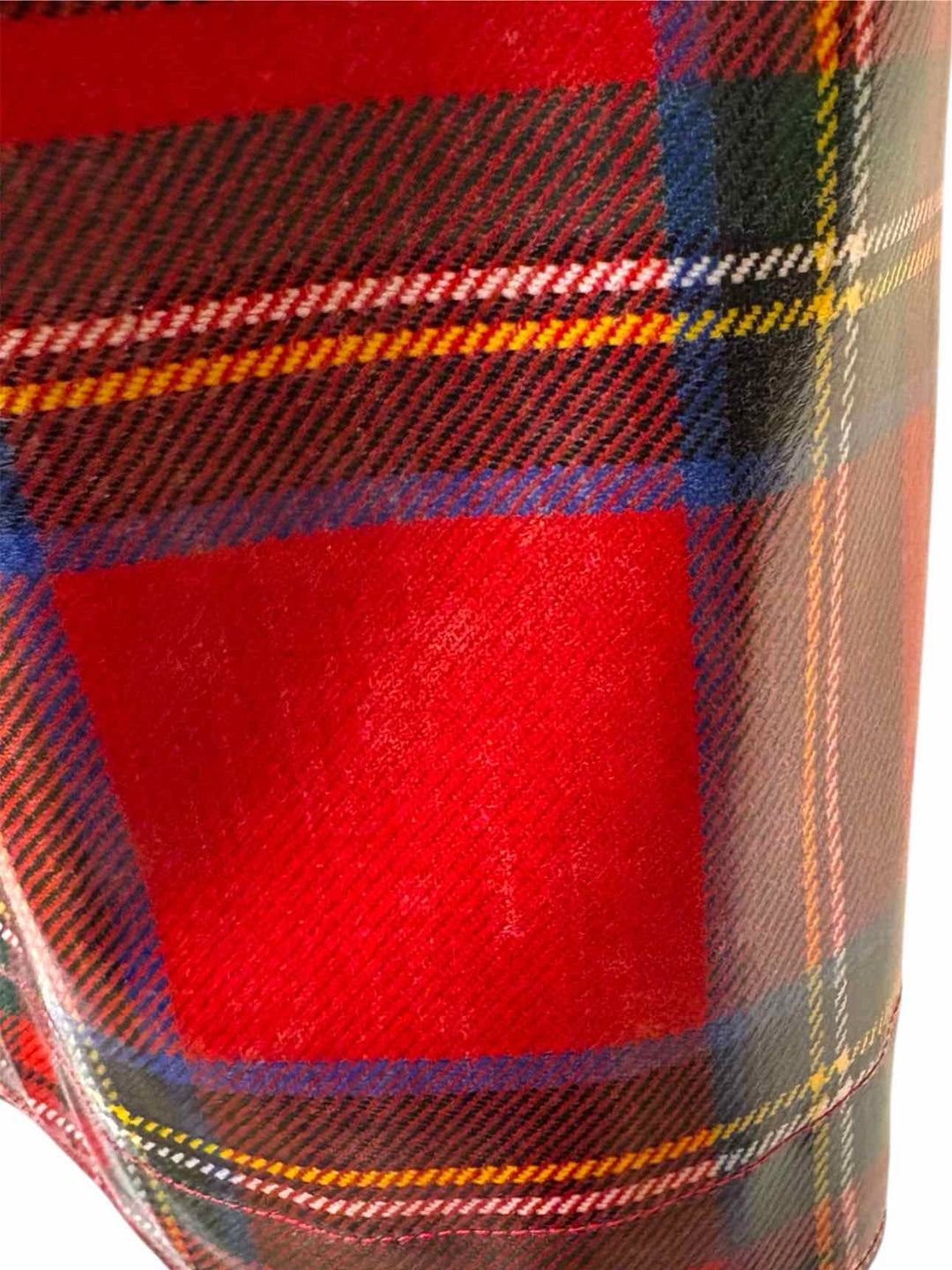 Burberry Size 2 Laminated Tartan Wool Trench Coat