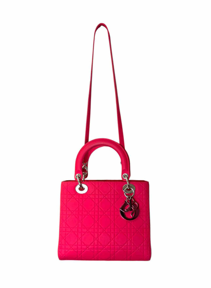 Dior 2013 Ultra Matte Calfskin Cannage Medium Lady Dior Tote