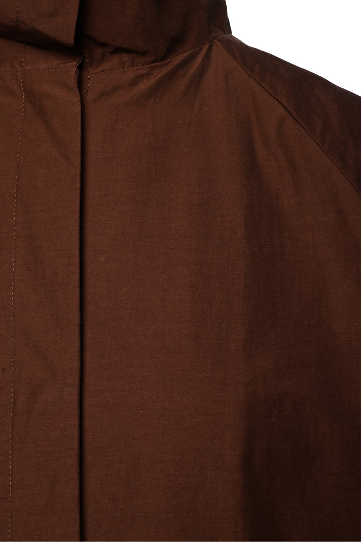Eileen Fisher Size L Light Cotton Nylon Stand Collar Coat