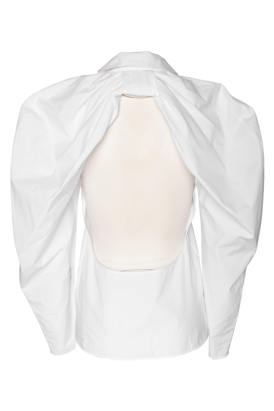Nina Ricci Size 40 Backless Cotton Puff Sleeve Blouse