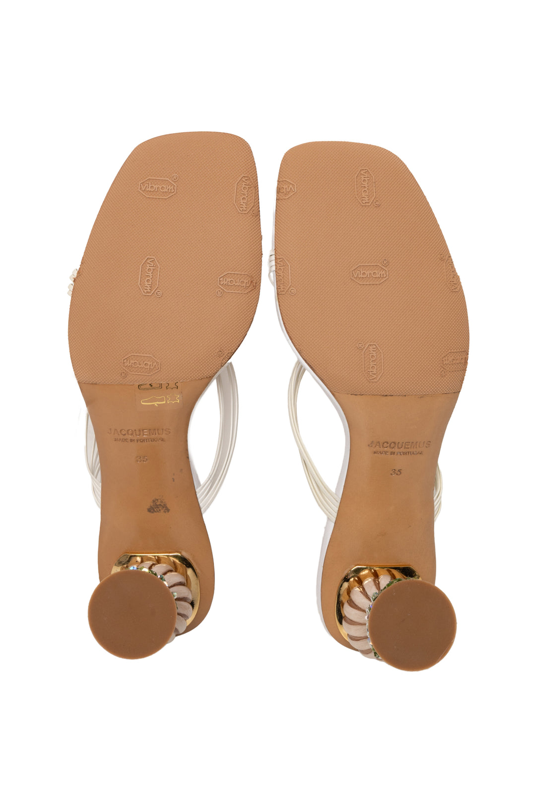 Jacquemus Size 35 Leather & Sequin Embellished Sandals