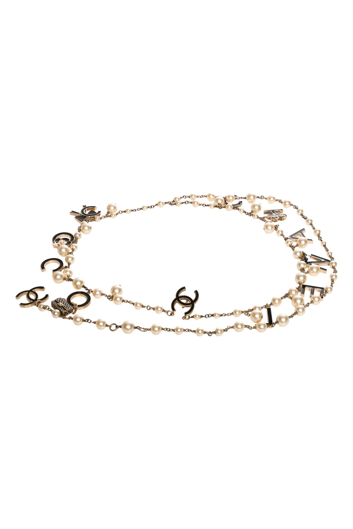 Chanel 2007 Faux Pearl & Coco Chanel Charm Chain Belt