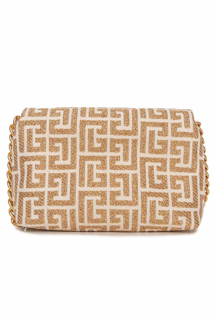 Balmain Mini Lurex Mono Jacquard Shoulder Crossbody