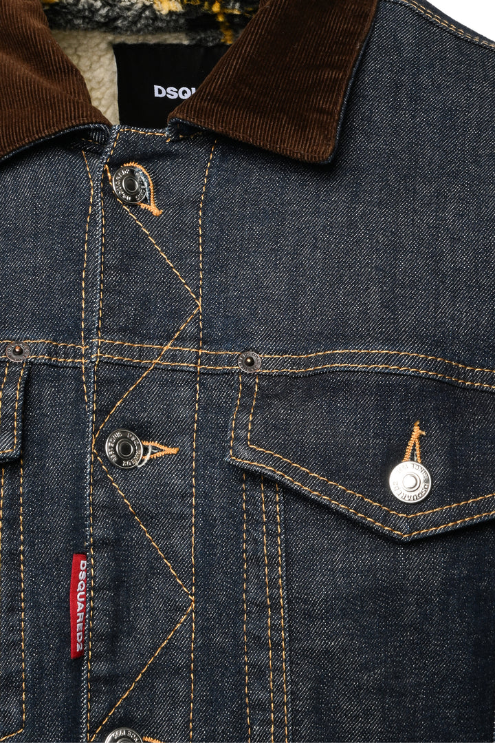 Dsquared Size S Men's Fleece Lined Denim Jacket